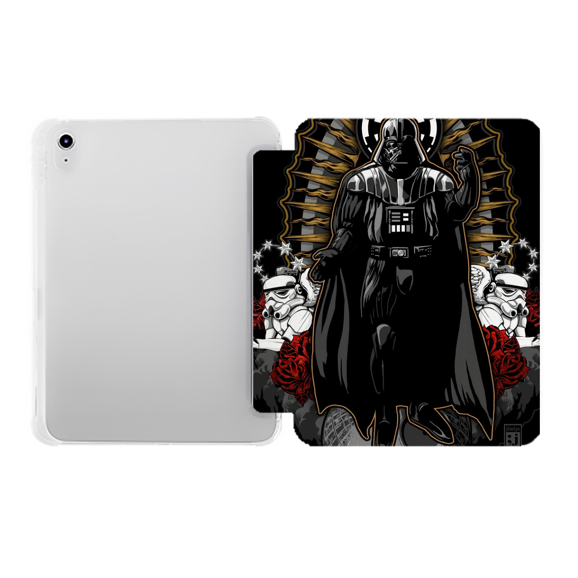 （画像用） スター・ウォーズ Star Wars IPad ケース ペン収納付き 三つ折りスタンド PUレザー×シリコン 対応機種9.5/10.5/10.9インチ
